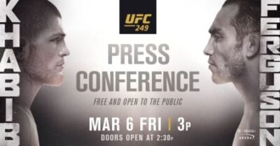 UFC uspořádá tiskovou konferenci před UFC 249 s Khabibem Nurmagomedovem a Tony Fergusonem